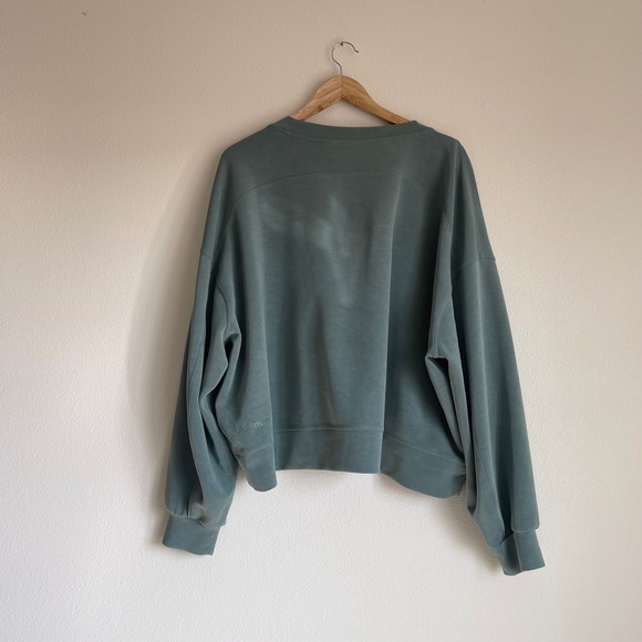 Lululemon Perfectly Oversized Cropped Crew *Softstreme™ Tidewater Teal - Picture 9 of 13